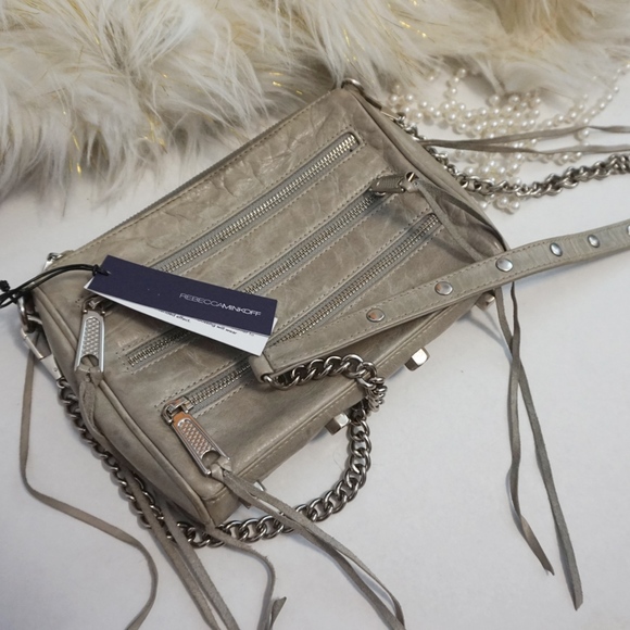Rebecca Minkoff Handbags - NWT Rebecca Minkoff Mini 5 Crossbody Grey Fringe